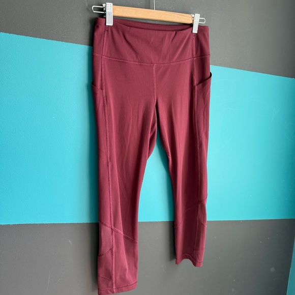 Lululemon Athletica Burgundy Leggings - Picture 3 of 10